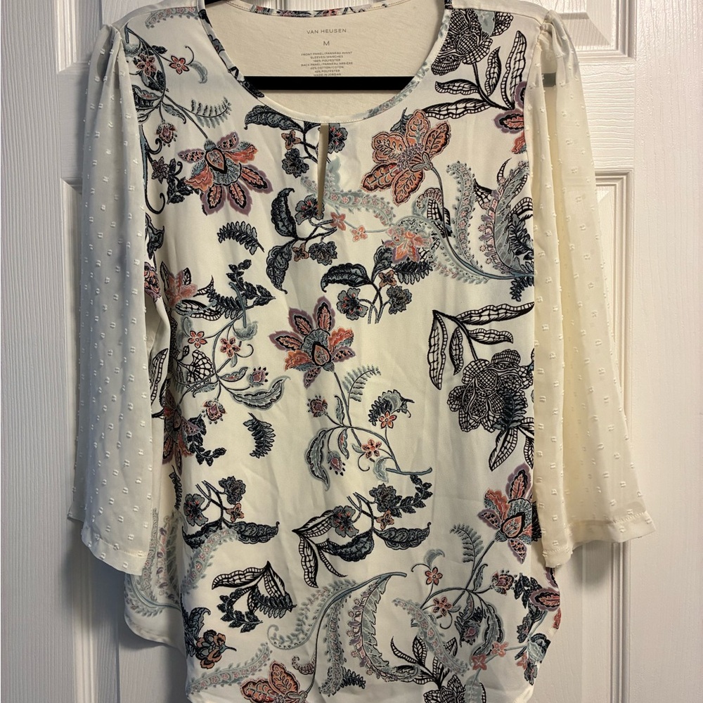 Van Heusen Cream Floral Blouse